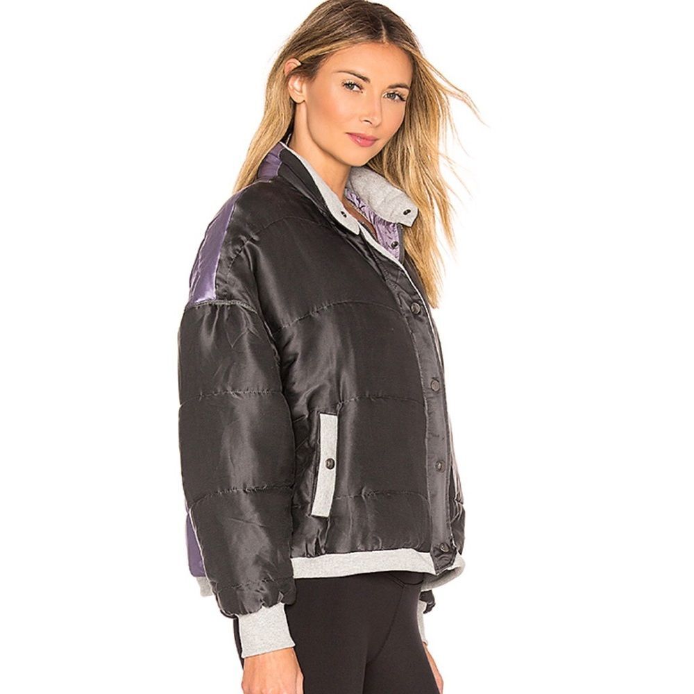 Free People Movement Silk Zamo Varsity Jacket Size Medium NWOT
